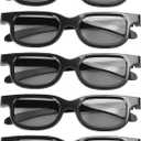 SUPVOX 5 Pcs 3D Glasses: Circular Polarized Non-Flashing Passive 3D Glasses - Frosting Plastic Polishing Black Frame, Ultra-Light - No Nose Pressure Viewing Glasses for Home and Cinema