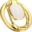 Magnetic Phone Ring Holder for Magsafe Phone Grip, Dual-Sided Magnetics Adjustable Gym Phone Holder Finger Kickstand for iPhone 17, 17 Air, 16, 15-12 Pro Max and Android Phone Cases (Gold)