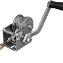 Hand Winch, 600 lbs Pulling Capacity, Boat Trailer Winch Heavy Duty Rope Crank with 23 FT Steel Cable, Manual Operated Hand Crank Winch for Trailer, Boat or ATV Towing