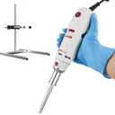 FOUR E'S SCIENTIFIC Lab Homogenizer 8000-30000rpm with Stand, High-Speed Handheld Homogenizer Emulsifier with 10mm 316L Stainless Steel Probe 1mL-250mL