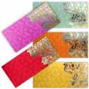 PARTH IMPEX Shagun Gift Envelope for Cash (Pack of 50) 7.5" x 3.5" Peacock Feather Gold Silver Foil Stamping Assorted Color Money Holder Card for Christmas Diwali Birthday Wedding Graduation