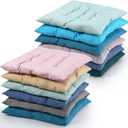 Geetery 12 Pcs Floor Pillows for Classroom Bulk Square Seating Cushions for Floor Chair School Kindergarten Reading Corner, 15.7'' Large Thick Meditation Cushions Yoga Nursery Daycare (Pastel Color)