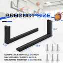 Pushglossy 1 Sets Universal Black Basketball Glass Backboard Padding Protector for Basketball Hoop Corner Outdoor Inground Replacement UV Resistance Professional Weatherproof Indoor
