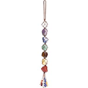 Handmade Crystal Window Car Hanging Ornaments 7 Chakra Home Decoration Feng Shui Ornament Yoga Meditation Car Decoration Tumbled Palm Stones Christmas Decorations Ornaments (A-style 1)