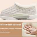 KuaiLu House Slippers for Women Comfortable Memory Foam Plaid Slipper Ladies Warm Fuzzy Plush Fur Lined Winter Home Shoes Orthotic Plantar Fasciitis Arch Support Indoor Outdoor (White)