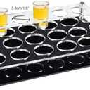 NBEADS 24 Shot Glass Tray Holder, Bar Acrylic Shot Glasses Holders Wine Glass Cup Serving Tray Cups Organizer Shot Glass Display Bar Accessories for Party, Bar, Club, Hole: 1.5"