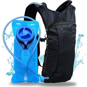 Sojourner Rave Hydration Pack - Hydration Backpack - Hydropack with 2L Bladder - Water Backpack for Festivals, Hiking, Running, Biking and More (One Size, Black Solid)