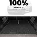 LASFIT Trunk Mat & Backrest Mats for Rivian R1S 2025 2024 2023 2022, All Weather TPE Custom Fit Cargo Liner for R1S Cargo Mat, Black, Easy to Clean