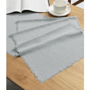 Vitalizart Light Blue Table Runner 14 x 120 Inches Long Slub Texture Cotton Linen Table Runner for Rustic Home Decorations Dining Room Wedding Decor Reception Bridal Shower Thanksgiving Christmas