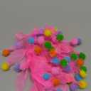 Midlee Pink Birthday Pom Pom Dog Collar (Small)