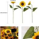 Laelfe Artificial Sunflower Flowers Long Stem Silk Fake Large Sunflowers Decoration for Outdoor Home Wedding Baby Shower Birthday Party Single Bulk Yellow Decor 6PCS (Dark Center)
