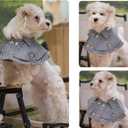 Dog Tuxedo Wedding Suit Shirt with Bow Tie, Formal Outfit Tux Attire for Puppy Small Medium Dogs Cats Costume (White&Black Scarf, Large)