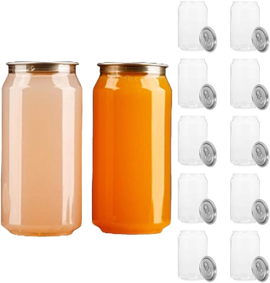 Juice Bottles with Lids, 11Oz Set of 12 Clear Juice Jars with Caps - Reusable Soda Bottles Empty Drink Containers for Juicing, Smoothies, Water, Milk, Kombucha Storage, Wellness Shots and More