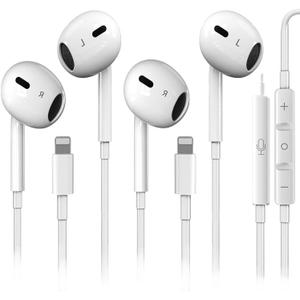 2 Pack for Wired /iPhone Headphones Earbuds with Built-in Microphone & Volume Control HiFi Stereo Nosie Reduction Earphones Compatible with iPhone 14 Max/13/12/11/XR/XS/X/8/7/SE Support All iOS System