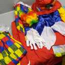 Yahenda 7 Pcs Clown Costume Set Halloween Cosplay Clown Red Nose Wig Shoes Hat Accessories Circus Carnival Party (XX-Large)