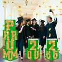 Queekay 8 Pcs Prom Column Standup Photo Booth Decorations 2026 Prom Backdrop Balloon Boxes Cardboard Decoration Column for Party College, 11.8 x 44.9 Inch(Green, Gold)