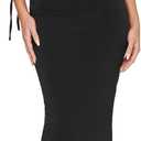 Women's Lace Splicing Cutout Maxi Dress Square Neck Sleeveless Bodycon Long Dress with Sheer Corset (Large, Black)