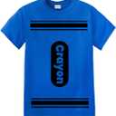 Crayon Tshirt Halloween Costume for Men Women Adult Size | Funny Cool Shirt idea | Graphic tee (Large, Blue)