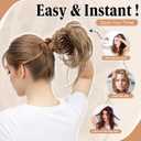SARLA 2PCS Messy Bun Hair Pieces for Women Detachable Claw Clip Wavy Curly Synthetic Hairpieces for Updos with Tendrils Fake Scrunchies Ponytail Extension Bernstein