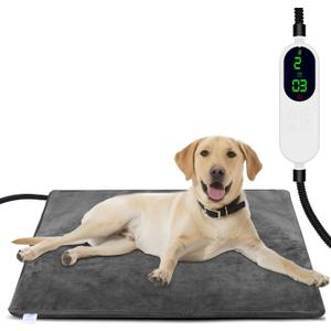 ENJOY PET Dog Heating Pad with 13 Level Timer and 9 Level Temperature, Indoor Heated Mat for Cats and Dogs with Chew Resistant Cord, Auto Power Off