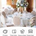4 Pack Round Tablecloth 90 Inch White Polyester Washable Decorative Fabric Table Covers for Wedding Dining Table Buffet Parties Banquet Decor