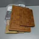 Kikcoin Extra Large Bamboo Cutting Boards, (Set of 3) Chopping Boards with Juice Groove Bamboo Wood Cutting Board Set Butcher Block for Kitchen, End Grain Serving Tray