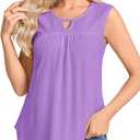 SUNNEGOO Womens Summer Tank Tops Sleeveless Dressy Casual Shirts Loose Fit Tunic Business Work Blouses Basic Trendy Outfits (Purple, XL)