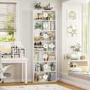 FACBOTALL 82" Tall Bookshelf, 7-Tier Open Shelves Bookcase, Freestanding Display Storage Shelves, Tall Bookcase Home Decor Furniture for Home Office, Living Room, Bedroom, White, 82.7 x 23.6 x 9.3 inches