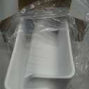 Tub Splash Guard for Kids,Bathtub Water Guard Play Shelf for Bathing, Toy Tray Caddy Holder for Tub, Silicone Splash Guard for Bathtub Prevent Water Spills in Bathroom (2.6FT, White)