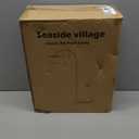 Seaside village Arc Floor Lamps for Living Room, Modern Standing Lamp with Adjustable Hanging Drum Shade, Tall Pole Lamp with Foot Switch, Over Couch Arched Reading Light for Bedroom, Office (Black)