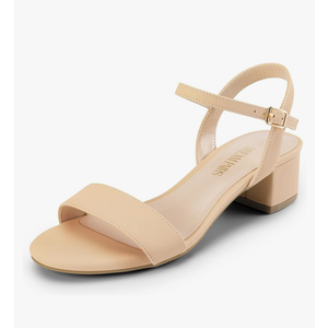 DREAM PAIRS Women's Low Heels for Women Classic Open Toe Ankle Strap Block Chunky Heel Sandals Holiday Party Wedding Dress Pumps Shoes 10