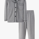 Kids Cotton Pajamas Set PJS Long Sleeve Button Down Sleepwear Loungewear Size 11-12 Years Old 