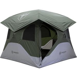 Gazelle Tents T4 Hub Tent, Easy 90 Second Set-Up, Waterproof, UV Resistant, Removable Floor, Ample Storage Options, 4-Person, Alpine Green, 94" x 94" x 78", GT400GR
