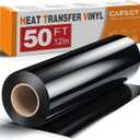 CAREGY Heat Transfer Vinyl HTV for T-Shirts 12 Inches by 50 Feet Roll (Black)