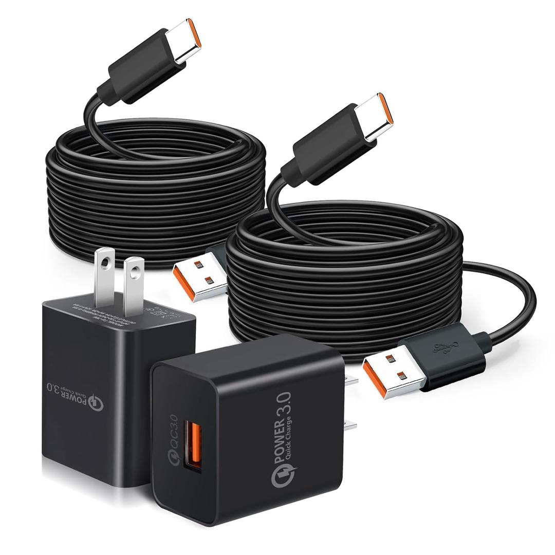 10FT 2 Pack 20W Fast Wall QC3.0 USB C Charging Cable Cord for Moto G Play 2025 2026, Motorola G Power 2025 2026 5G), G Stylus 2025/2026 5G/2024/2023 5G), G 5G 2026/2025, Edge 2026 2025/Edge+ 2026 2025