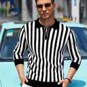Alex Vando Mens Knit Polo Shirts Long Sleeve Sweater Casual Fashion Classic Button Down Polo Shirts (Medium, Black/White)