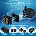 Solar Fountain Pump for Bird Bath, 4W Solar Water Fountain with 5 Spray Modes & 4ft Hose, 9.8ft Power Cord, Dry-Run Protection & Low Noise for Garden Small Pond Fish Tank DIY Water Feature