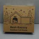 Rest-Eazzzy Cat House for Outdoor Cats, Weatherproof and Insulated Feral Cat House with Mat and Clip, Easy to Put Together, Selfwarming Cat Shelter for Summer (Black, Waterproof House-L)