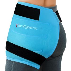 Comfytemp Hip Ice Pack Wrap for Sciatica, Hip Replacement Kit, Reusable Gel Ice Pack for Injuries, Pain Relief, Cold Compress Surgery Recovery Items Physical Therapy for Men Women (S/M) (Blue)