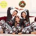 SWOMOG Family Christmas Pajamas Matching Sets Holiday Christmas Jammies Christmas PJs Matching Xmas Pjs for Adults Kids Black Christmas Print 140