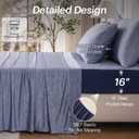 OMERAI 4 Piece Cooling King Size Sheet Set, Bed Sheets Set with 1 Flat Sheet, 1 Fitted Sheet & 2 Pillowcases, Breathable Cool-to-Touch Fabric, Soft Smooth Deep Pockets Bed Sheets for Summer, Blue