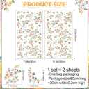 Watercolor Flower Wall Decals Boho Colorful Floral Wall Stickers Green Leaves Wall Art Removable Spring Wildflower Garden Plants Peel and Stick Wallpaper for Kids Girls Bedroom Background Decor 1237