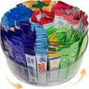 Drink Packet Organizer for Powdered Drink Mix,Powder Packet,Water Packet,Water Flavor Packet,Lazy Susan Organizer for Drink Mix Rotating Holder for Drink Mix Necessities (Round - 9 inches)