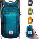 4Monster Hiking Daypack, Water Resistant Lightweight Packable Backpack for Travel Camping Outdoor, (Blue 16L)