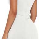 WIHOLL Women's Summer Sleeveless Boat Neck Mini Dress Slim Fit Party Club Bodycon Dresses (White, L)