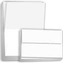 Hamilco White Cardstock Paper with Scored Fold  5" x 7", 80 lb Cover, Blank Folded Greeting & Invitation Cards with Envelopes, 100 Pack