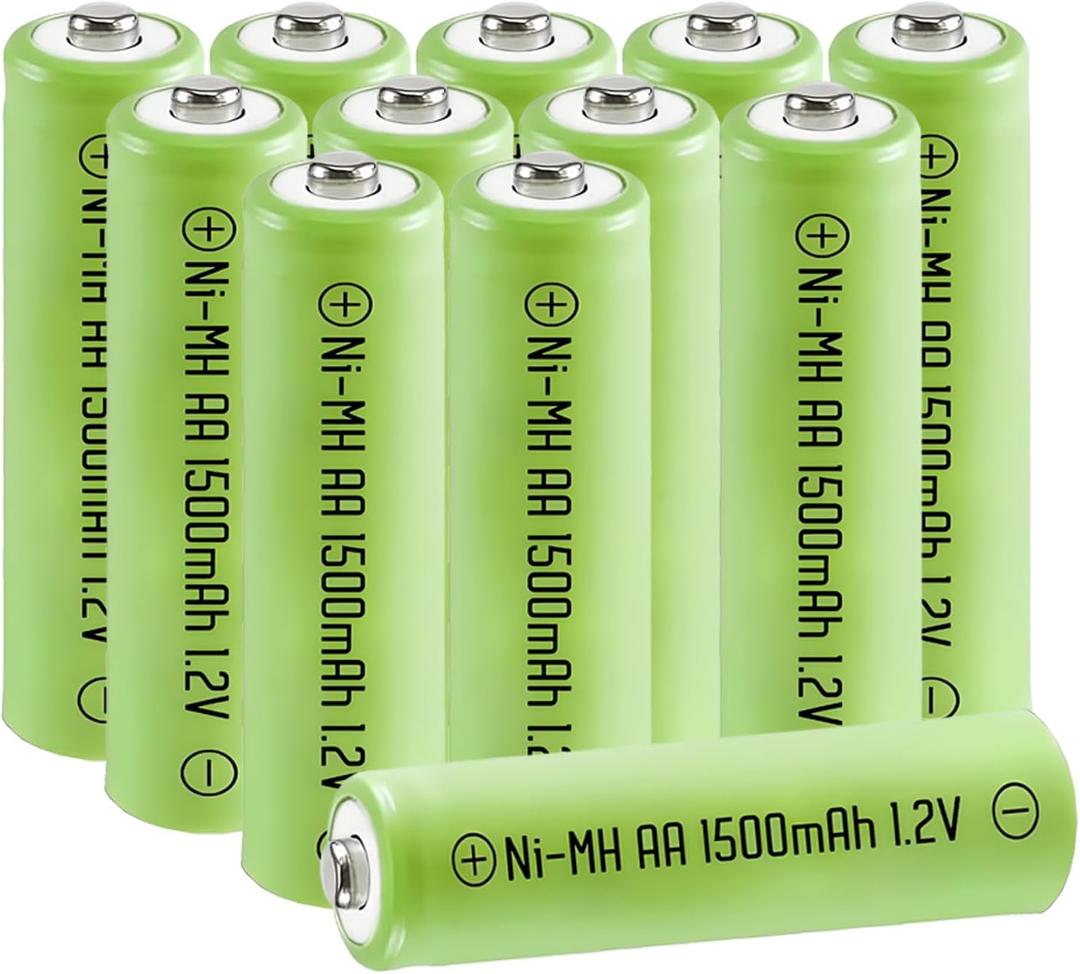 12 Packs AA 1500mAh Long Lasting Rechargeable Batteries, Pre-Charged High Capacity Pre-Charged 1.2V Ni-MH Double A Cell