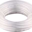 Pneumatic Tubing Pipe 1/4" OD Clear Air Compressor PU Line Hose Tube for Water Fluid Transfer 30Meter 98ft
