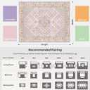 6x9 Area Rugs for Living Room, Machine Washable Low Pile Rug, Non Slip Backing Boho Rugs for Bedroom, Printed Soft Vintage Carpet Lilac Lavender Purple 6 x 9