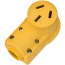 NEMA 10-50R Receptacle,50AMP 125/250VOLT,3-Pole 3-Wire Connector,50A AC Industrial Grade Cord End Female Socket DIY Heavy Duty Industrial Grade Outlet for Dryer,Stove,RV & Generator,ETL Listed,Yellow